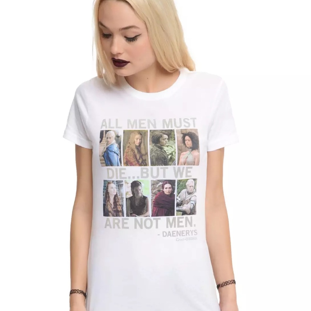 Game of Thrones White Graphic T-Shirt